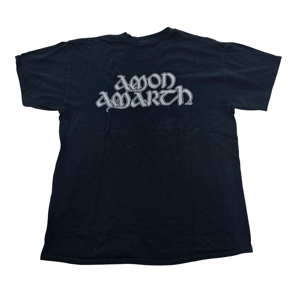 Amon Amarth Shirt Large Thor Hammer Mjolnir Metal Band Tee Black - Picture 3 of 7